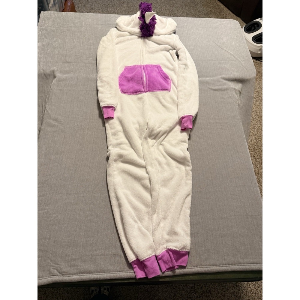 SO Unicorn One Piece Pajama XS Hooded Plush Fleece Costume Union Suit
